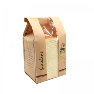 Recyclable Flat Paper Bread Bags Compostable Craft Bag With Window