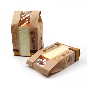 Toast Paper Bag Sustainable Kraft Bakery Bags With Window