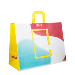 Big size wholesale price brown kraft paper bag with custom print logo shopping paper bag