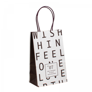 Recyclable Brown Custom Paper Food Bag Shopping Handle White Kraft Paper Bag
