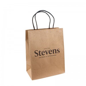 brown kraft paper bags for food takeaway craft handle paper carry bag handle paper bag