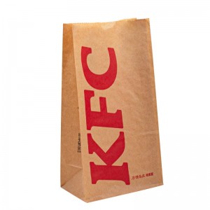 Waterproof Kraft Paper Packaging Bags For Fast Food / Bakery Goods