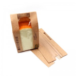 Food Grade Greaseproof Kraft Paper Pouch With Window For Croissant
